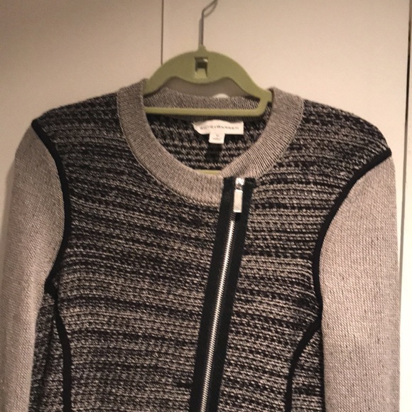 White + Warren Medium Asymmetrical Zipperd Cardigan - Picture 2 of 8